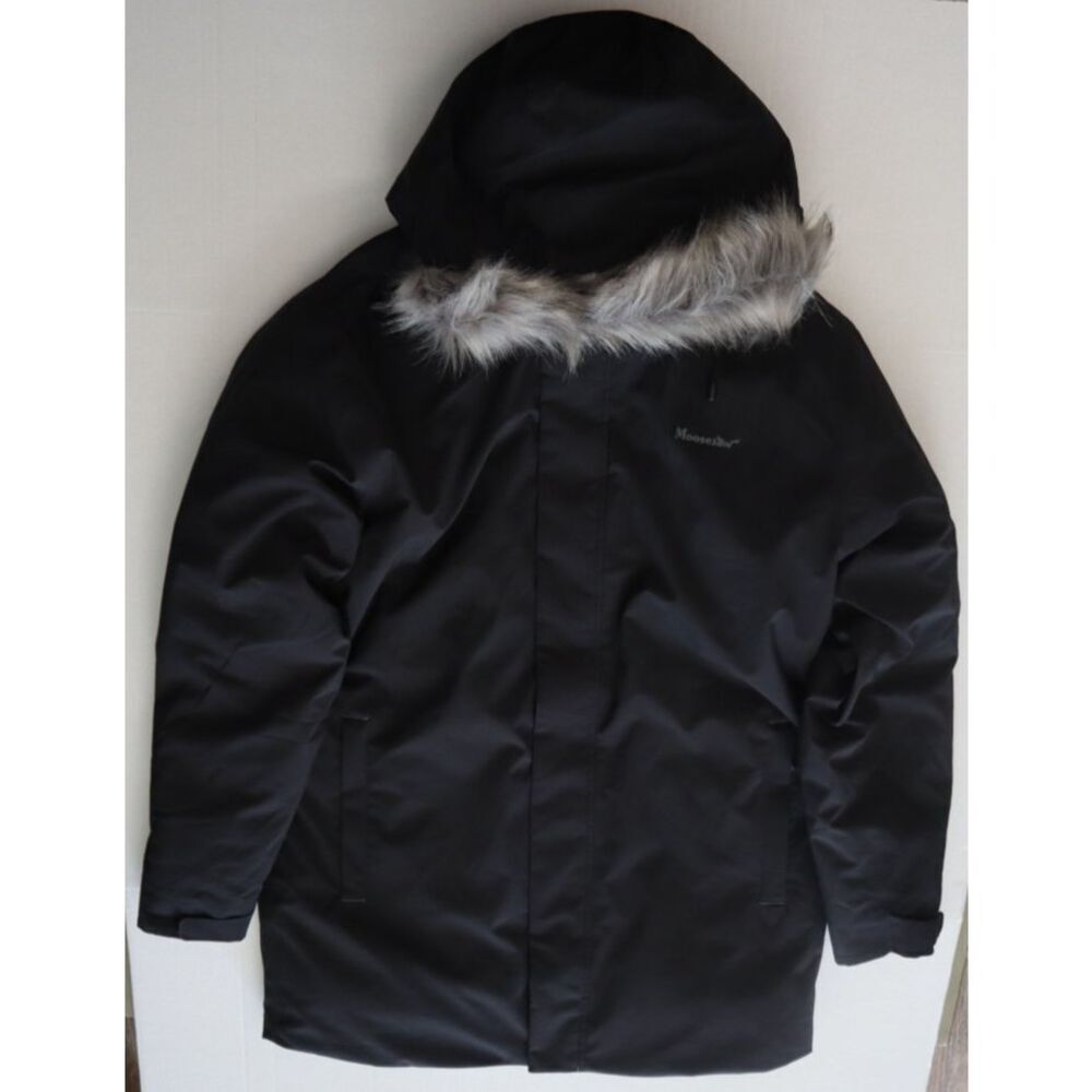 Moosejaw 7726050 Women's Sz L Black Down Waterproof Hooded Parka Jacket